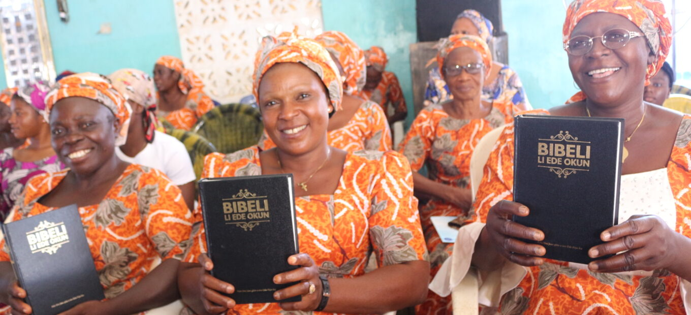 Okun women of Nigeria welcome their first Bible in Okun