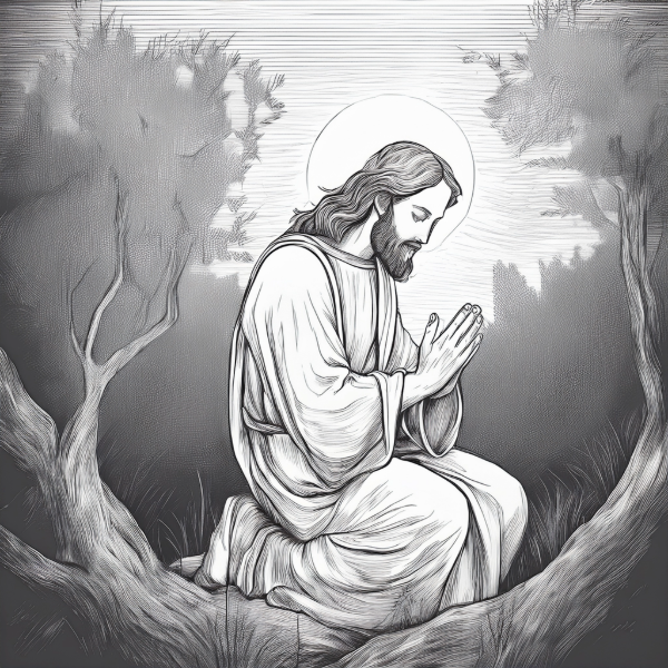 Jesus fastet in Wüste, KI