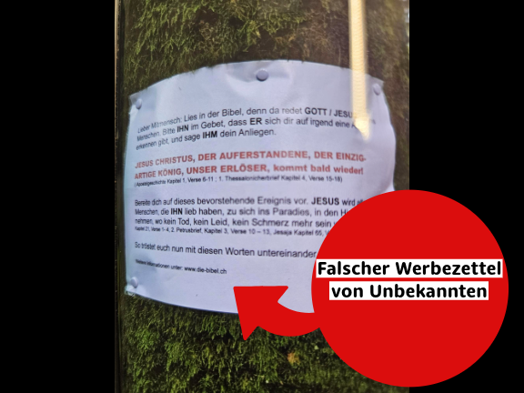 alscher Werbezettel für die Schweizerische Bibelgesellschaft