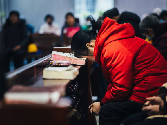 Meditazione biblica in una chiesa di Huaian