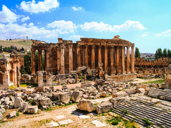 Ruinen des Bacchus-Tempels in Baalbek, Bekaa-Tal, Libanon